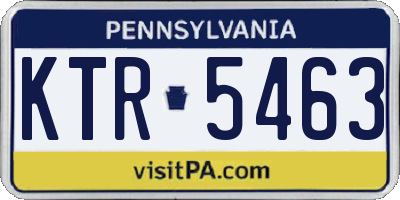 PA license plate KTR5463