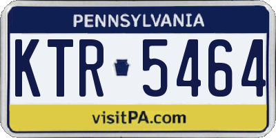 PA license plate KTR5464