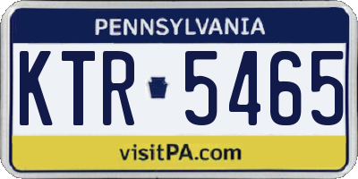 PA license plate KTR5465