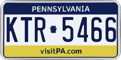 PA license plate KTR5466
