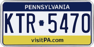 PA license plate KTR5470