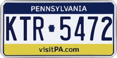 PA license plate KTR5472