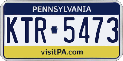 PA license plate KTR5473