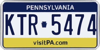 PA license plate KTR5474