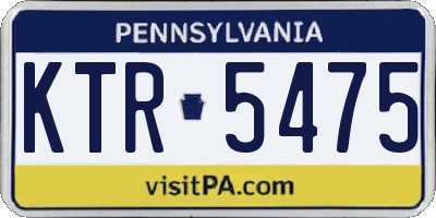 PA license plate KTR5475