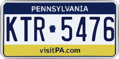 PA license plate KTR5476