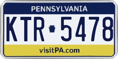 PA license plate KTR5478