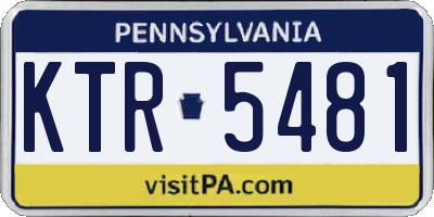 PA license plate KTR5481