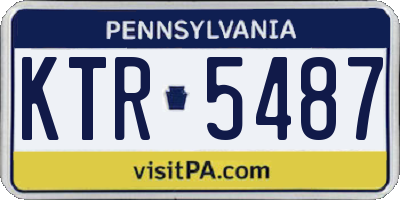 PA license plate KTR5487
