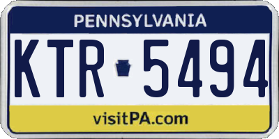 PA license plate KTR5494