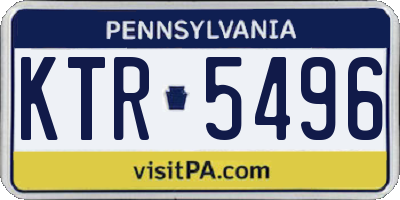 PA license plate KTR5496