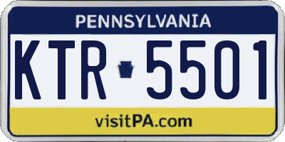 PA license plate KTR5501