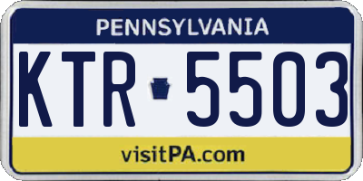 PA license plate KTR5503