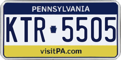 PA license plate KTR5505