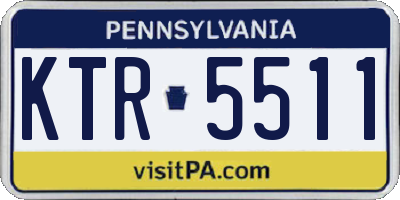 PA license plate KTR5511
