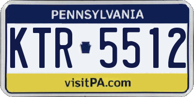 PA license plate KTR5512