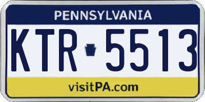 PA license plate KTR5513
