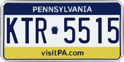 PA license plate KTR5515