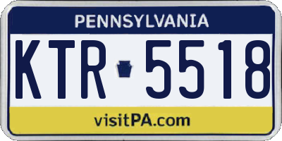 PA license plate KTR5518