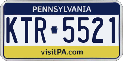 PA license plate KTR5521