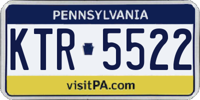 PA license plate KTR5522