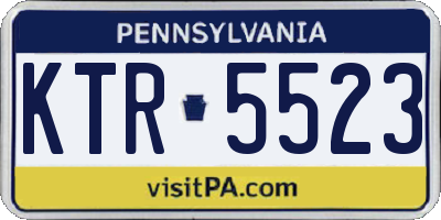 PA license plate KTR5523