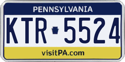 PA license plate KTR5524