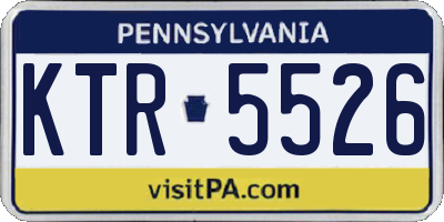 PA license plate KTR5526