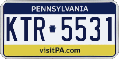 PA license plate KTR5531