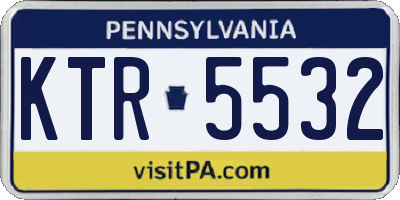 PA license plate KTR5532