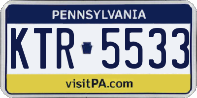 PA license plate KTR5533