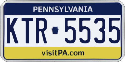 PA license plate KTR5535
