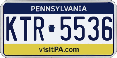 PA license plate KTR5536