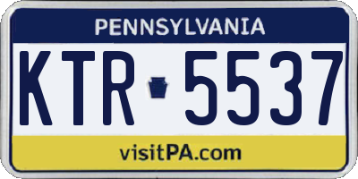 PA license plate KTR5537