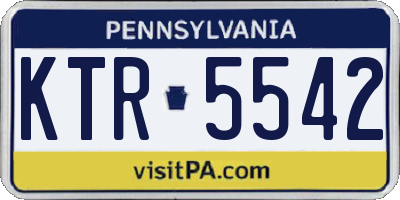 PA license plate KTR5542