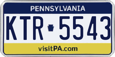 PA license plate KTR5543