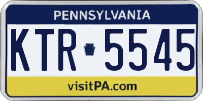 PA license plate KTR5545