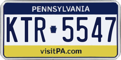 PA license plate KTR5547