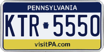 PA license plate KTR5550