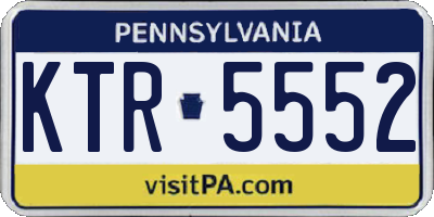 PA license plate KTR5552