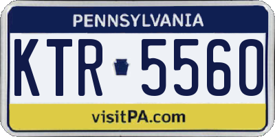 PA license plate KTR5560