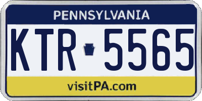 PA license plate KTR5565
