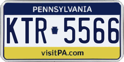 PA license plate KTR5566
