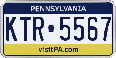 PA license plate KTR5567