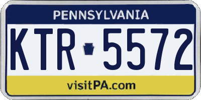 PA license plate KTR5572