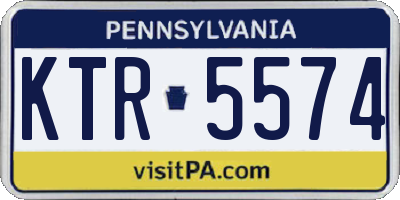 PA license plate KTR5574
