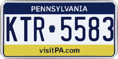 PA license plate KTR5583