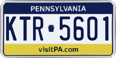 PA license plate KTR5601