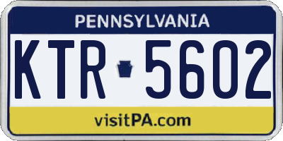 PA license plate KTR5602