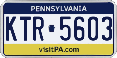 PA license plate KTR5603